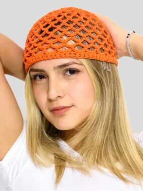 Roman Keflay Boho Orange Handmade Crochet Hat